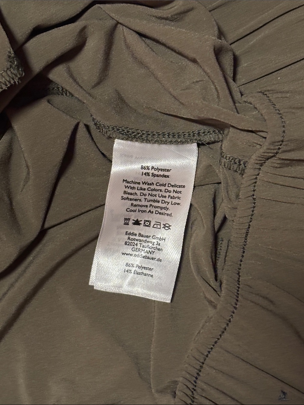 Eddie Bauer Olive Paperbag Waist Tie-Front Shorts - Picture 5 of 5